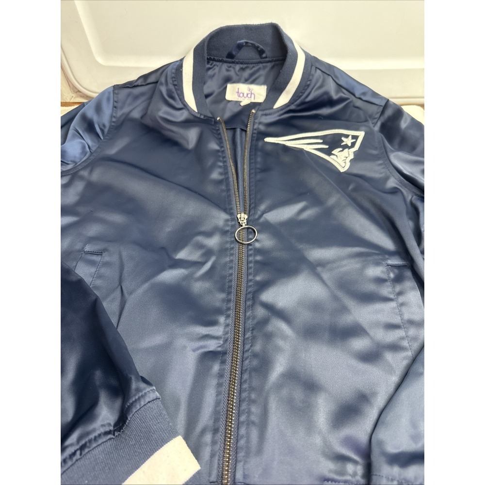 Touch By Alyssa Milano NFL New England Patriots Women's Jacket Sz S Satin Bomber - Picture 2 of 16